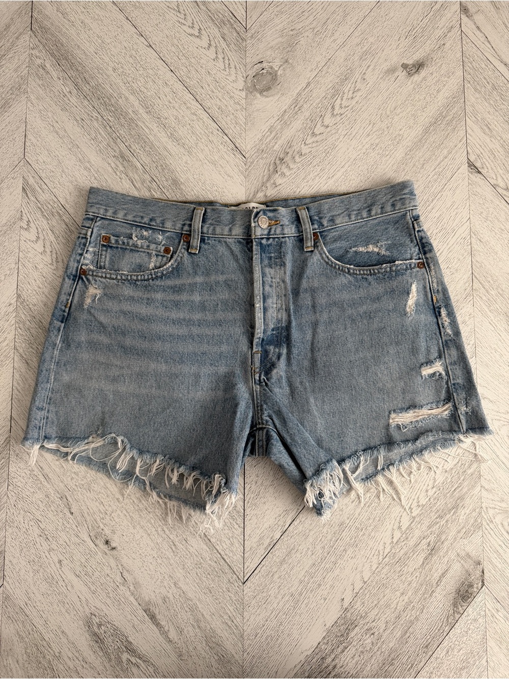 Agolde | Parker Long Denim Short in "Swampmeet" - Size 30